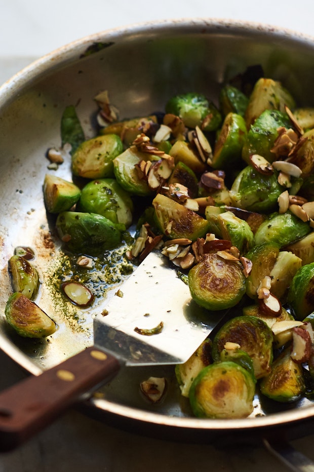 Sautéed Brussels Sprouts with Garlic-Oregano Oil